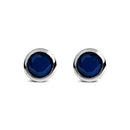 .925 Sterling Silver 6MM Bezel Set Created Purple Amethyst Solitaire Stud Earrings