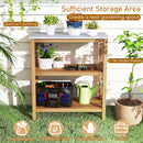 3-Tier Garden Potting Bench Table with Marble-Like Countertop