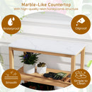 3-Tier Garden Potting Bench Table with Marble-Like Countertop