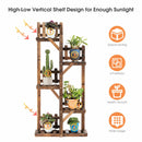 5-Tier Flower Rack Wood Plant Stand 6 Pots Display Shelf