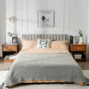 2 Pieces Nightstand with Storage Drawer and Cabinet