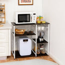 Industrial Kitchen Baker's Rack Microwave Shelf with 6 Hooks