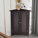 Bathroom Corner Storage Freestanding Floor Cabinet with Shutter Door