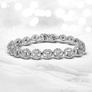 .925 Sterling Silver 1/2 Cttw Diamond Nested Circle Miracle Set Open Wheel 7.25" Fashion Link Bracelet (I-J Color, I3 Clarity)