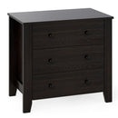 3-Drawer Dresser Wide Chest of Drawers Modern Large Nightstand Closet Storage Organizer-Dark Brown