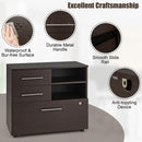 3 Drawer Lateral File Cabinet on Wheels with Storage Shelves