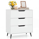 3-Drawer Wooden Dresser with Metal Legs - Rustic Farmhouse