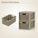 3-Drawer Storage Organizer with Wicker Patterns