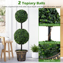 Artificial Boxwood Topiary Tree 3 FT Double Ball Shrubs