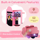 3 In 1 Kids Jewelry Cabinet Freestanding Jewelry Armoire with 3-Color Lighted Mirror