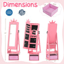 3 In 1 Kids Jewelry Cabinet with 3-Color Lighted Full Length Mirror
