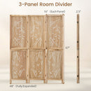 3-Panel Room Divider with Palm Leaf Design - 67" Tall