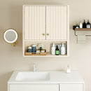 3-Piece Bathroom Cabinet Set with Fluted Doors Over Toilet Corner & Wall Cabinet