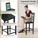 3-Piece Counter-Height Dining Table Set for 2 with Rubber Wood Frame and Footrest