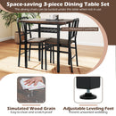 3-Piece Dining Table Set with Rectangular Kitchen Table and 2 Chairs