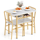 3-Piece Dining Table Set with Rectangular Kitchen Table and 2 Chairs