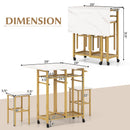 3 Piece Dining Table Set with 6-Bottle Wine Rack