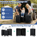 3-Piece Hardside Luggage Set (20/24/28 Inch) Lightweight with 3-Digital Lock