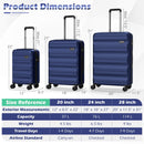 3-Piece Hardside Luggage Set 20/24/28 Inch Lightweight Hardside Suitcases