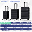 3-Piece Hardside Luggage Set 20/24/28 Inch Lightweight Hardside Suitcases