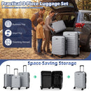 3-Piece Hardside Luggage Set Lightweight Hardside Suitcases with 8-Spinner Wheels