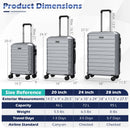 3-Piece Hardside Luggage Set Lightweight Hardside Suitcases with 8-Spinner Wheels