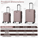 3-Piece Hardside Luggage Set Lightweight Hardside Suitcases with 8-Spinner Wheels