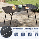 3-Piece Metal Patio Dining Set with Table and 2 Benches
