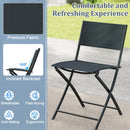 3 Piece Outdoor Folding Patio Bistro Set with Tempered Glass Coffee Table and 2 Patio Chairs