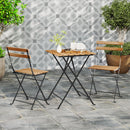 3 Piece Patio Acacia Wood Bistro Set with Slatted Seat and Tabletop