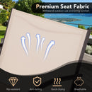 3 Piece Patio Metal Aluminum Wide Armchair and Table Set-Rusic Brown