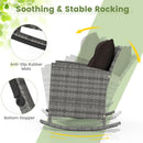 3-Piece Patio Rocking Chair Set with Glass Table & Cushions