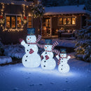 3-Piece Pre-Lit 3D Snowman Set with 270 LED Lights