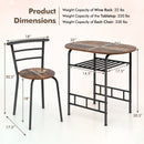 3 pcs Home Kitchen Bistro Pub Dining Table 2 Chairs Set