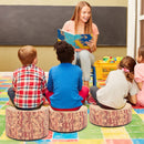 3-Piece Tree Stump Stool Set with Wood Printing Nature Decoration