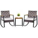 3-Piece Wicker Rocking Chair Set with Coffee Table