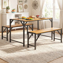 Acacia Wood Outdoor Bench 47.5" with Slatted Seat