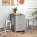 3-Piece Bar Table Set for 2 with 2 Saddle Stools for Dining Room