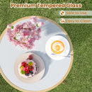 3 Pieces Outdoor Bistro PE Wicker Conversation Furniture Set-White