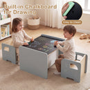 3 Pieces Kids Table and Chair Set with Space-saving Toddler Table and 2 Chairs