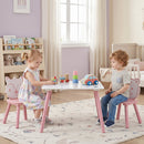 Kids Table and Chair Set with Animal Patterns, 3-Piece