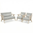 3 Pieces Living Room Furniture Set with Rubber Wood Frame