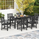 3 Pieces Outdoor Dining Table Set with 2 Benches