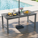 3 Pieces Outdoor Dining Table Set with 2 Benches