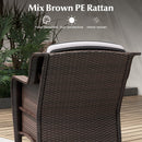 3 Pieces Outdoor Rattan Furniture Set with Cushions and Tempered Glass Coffee Table-Gray