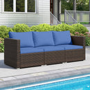 3 Pieces Patio Sectional Sofa Set with Soft Cushions