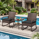 3-Piece Rocking Bistro Set with Cushions & Side Table
