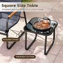 3 Pieces Patio Bistro Set Outdoor Fabric Conversation Set-Gray