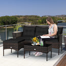 3 Pieces Patio Furniture Sectional Set with 5 Cozy