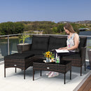 3 Pieces Patio Furniture Sectional Set with 5 Cozy